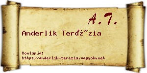Anderlik Terézia névjegykártya